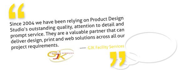 GJK Facility Services trusts Product Design Studio for graphic Print and Web project solutions